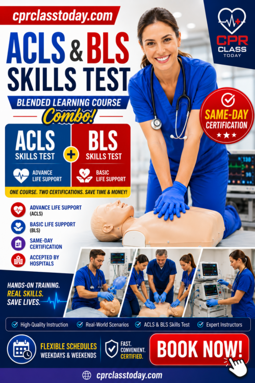 ACLS & BLS COMBO SKILLS TEST BLENDED COURSE
