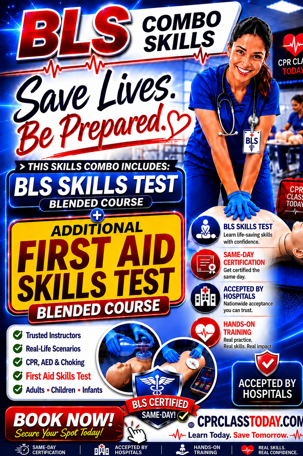 BLS + FIRST AID SKILLS COMBO TEST BLENDED COURSE